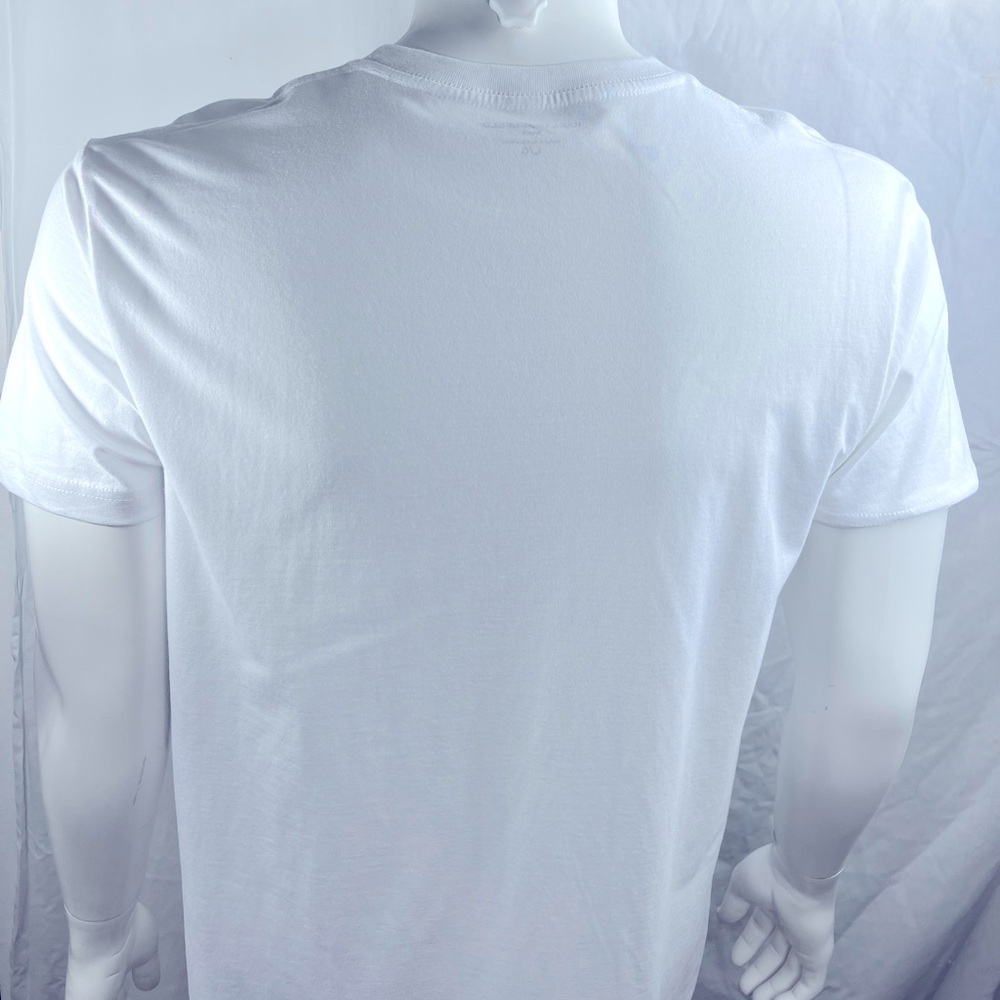 KARL LAGERFELD PARIS, WHITE TEE SHIRT, 100% COTTON, UNISEX, LARGE SIZE - Picture 3 of 16